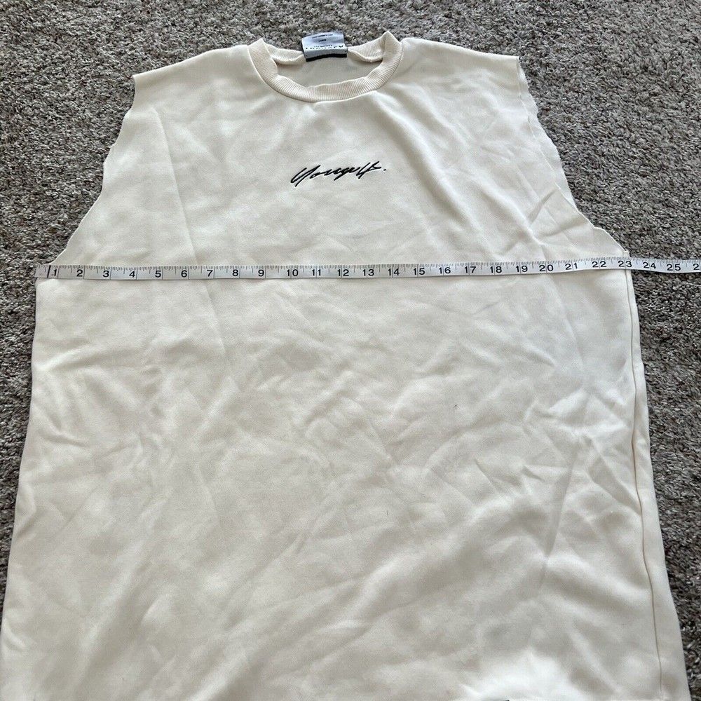 YoungLA Unisex Print Oversized Workout Tank Beige Size XL - Picture 3 of 9
